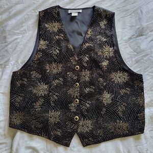 Impressions | 80s Vintage Black & Gold Vest